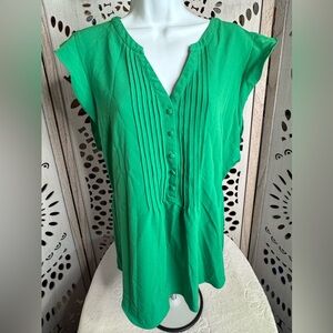 Modcloth Vibrant Green Buttoned Blouse